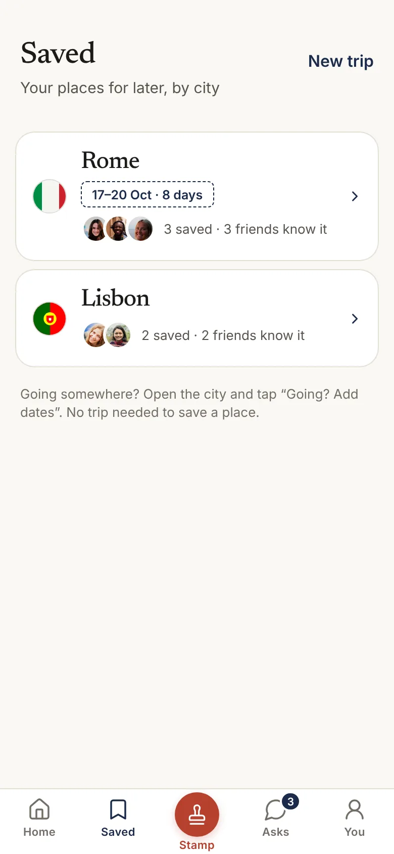 Saved in Wordof: Rome and Lisbon, with friends who know each city.